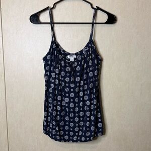 Old Navy Navy Blue and White Polka Dot Camisole
